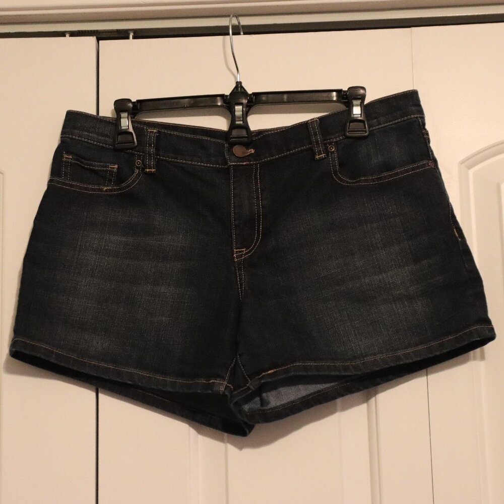 New York and Company 5 Pocket Dark Wash Blue Denim Jean Shorts Size 10 Casual